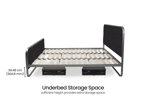 Chloe King Size Double Bed in Black Color